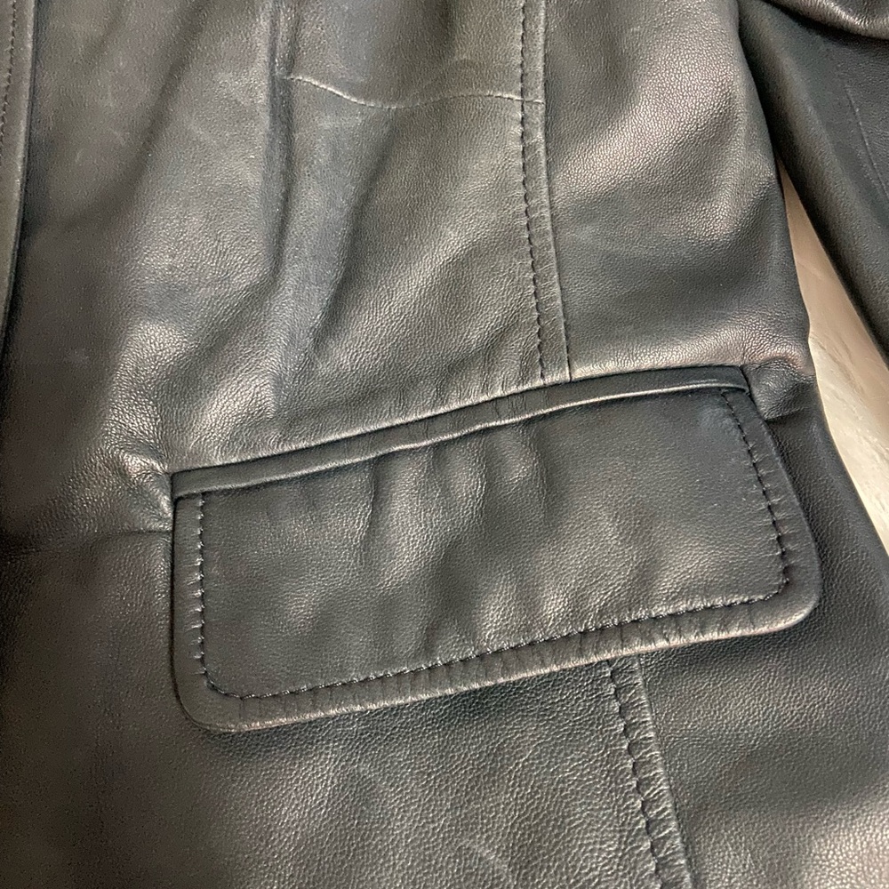 J Crew Sz S Steel Grey Leather Jacket - Picture 5 of 12